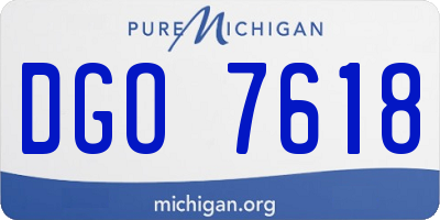 MI license plate DGO7618