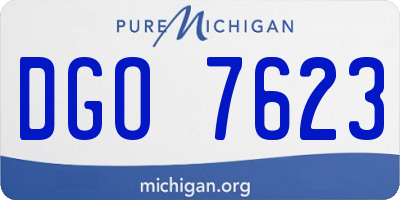 MI license plate DGO7623
