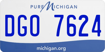 MI license plate DGO7624