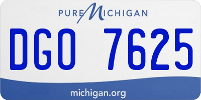 MI license plate DGO7625