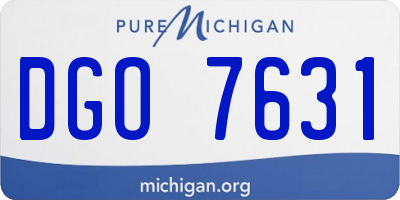 MI license plate DGO7631