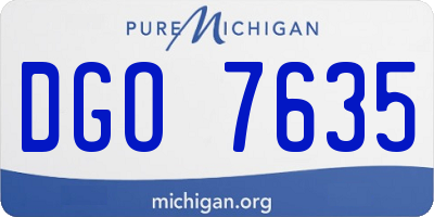 MI license plate DGO7635