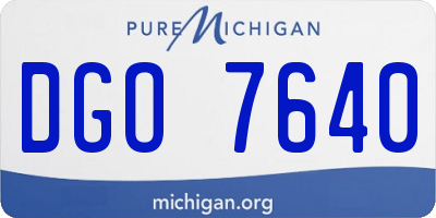 MI license plate DGO7640