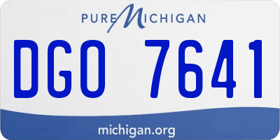 MI license plate DGO7641
