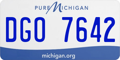 MI license plate DGO7642