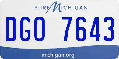 MI license plate DGO7643