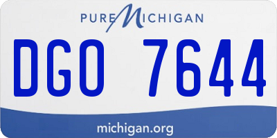 MI license plate DGO7644