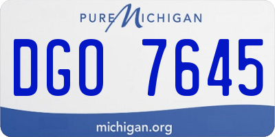MI license plate DGO7645