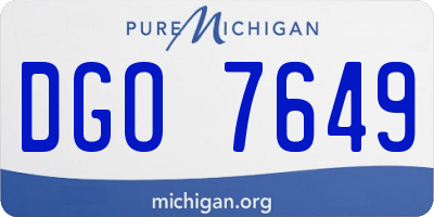 MI license plate DGO7649