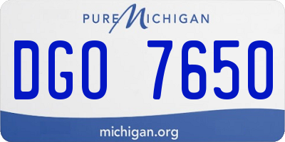 MI license plate DGO7650