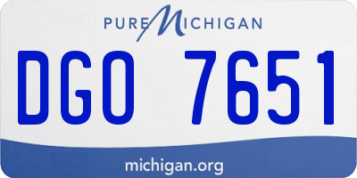 MI license plate DGO7651