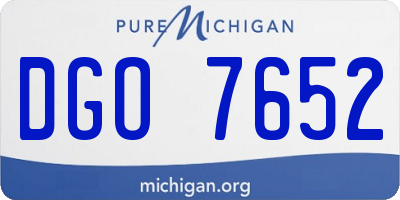 MI license plate DGO7652