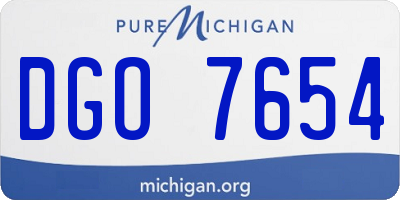 MI license plate DGO7654