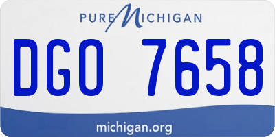 MI license plate DGO7658