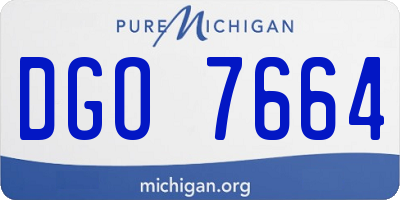 MI license plate DGO7664