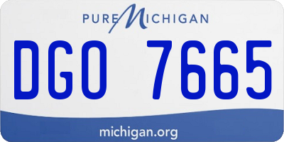 MI license plate DGO7665