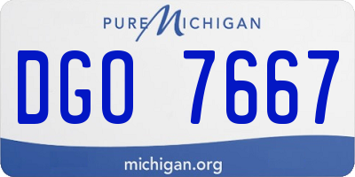 MI license plate DGO7667