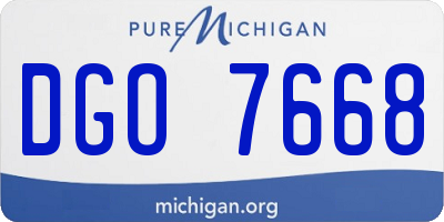 MI license plate DGO7668