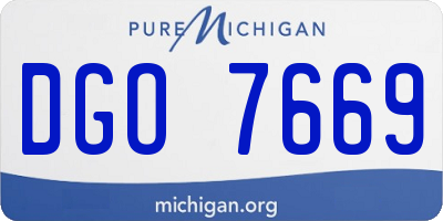 MI license plate DGO7669