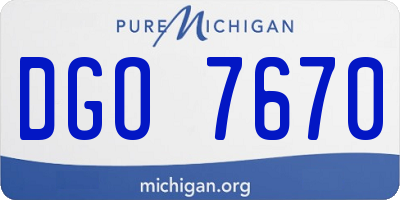 MI license plate DGO7670