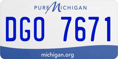 MI license plate DGO7671