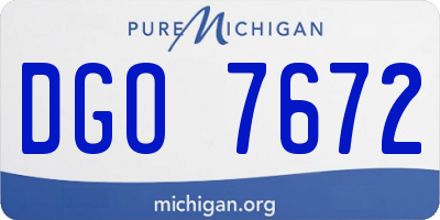 MI license plate DGO7672