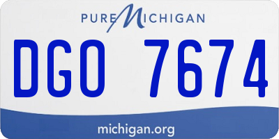 MI license plate DGO7674