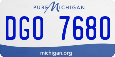 MI license plate DGO7680