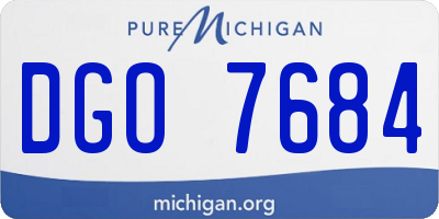 MI license plate DGO7684