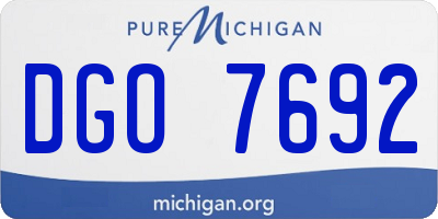 MI license plate DGO7692