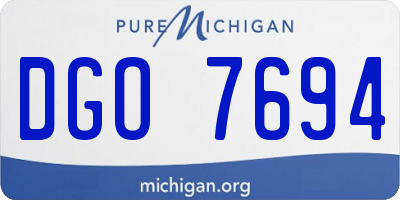 MI license plate DGO7694