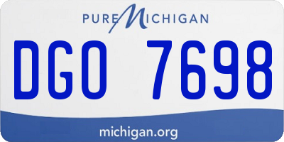 MI license plate DGO7698