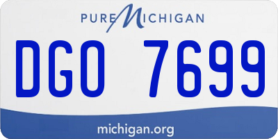 MI license plate DGO7699