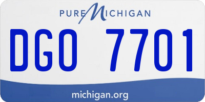 MI license plate DGO7701