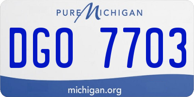 MI license plate DGO7703