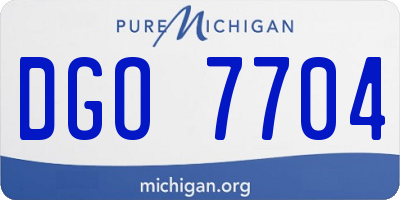 MI license plate DGO7704