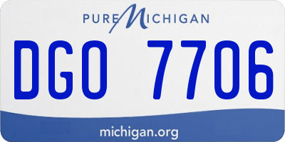 MI license plate DGO7706