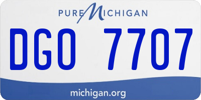 MI license plate DGO7707