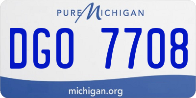 MI license plate DGO7708