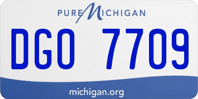 MI license plate DGO7709