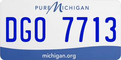 MI license plate DGO7713