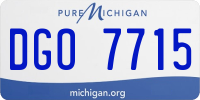 MI license plate DGO7715