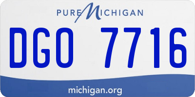 MI license plate DGO7716