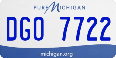 MI license plate DGO7722