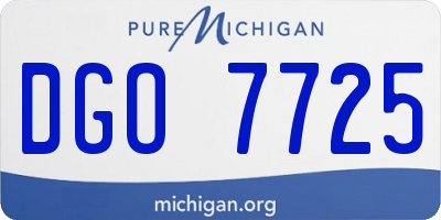 MI license plate DGO7725