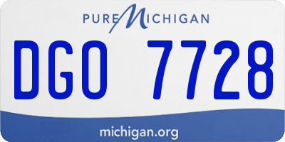 MI license plate DGO7728