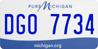 MI license plate DGO7734