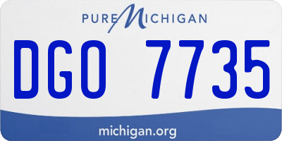 MI license plate DGO7735