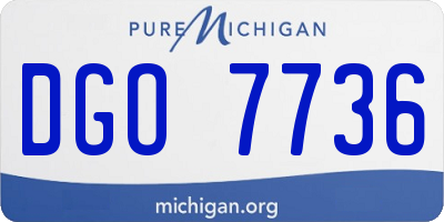 MI license plate DGO7736