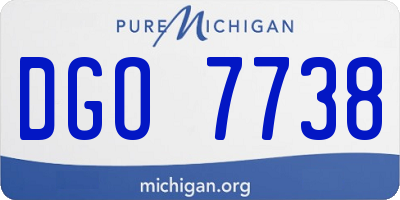 MI license plate DGO7738